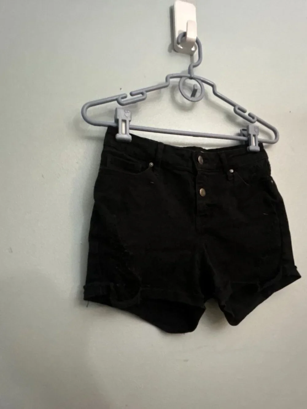 Black Daisy Black Denim Jean Shorts High Rise‎ Women’s